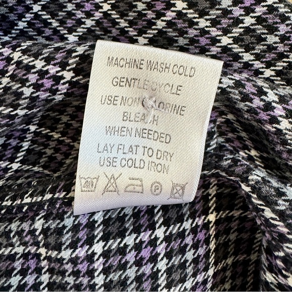 Luchiano Visconti Purple Black Houndstooth Plaid Favorite Shirt Mens Size L - Picture 13 of 14
